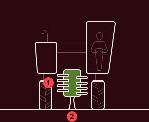 gráfico animado de máquina de vindimar colhendo uvas