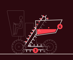 gráfico animado de máquina de vindimar colhendo uvas