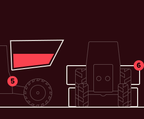 gráfico animado de máquina de vindimar despejando uvas