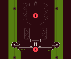 gráfico animado do processo de despampanagem mecanizada da vinha